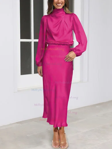 Long sleeve satin outlet maxi dress