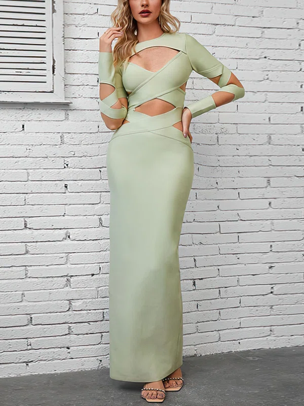 Cut Out Long Sleeve Bodycon Maxi Dress PT02024662