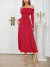 Off Shoulder Velvet Midi Dress PT02024773