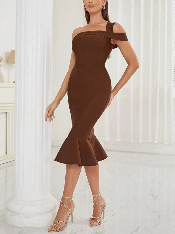 Bodycon midi dress with hotsell frill hem