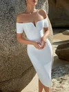 White Off Shoulder Bodycon Midi Dress PT02024957