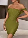 Green Off Shoulder Bodycon Mini Dress PT02024991
