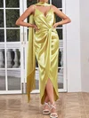 Ruched Satin Bodycon Maxi Dress PT02025157