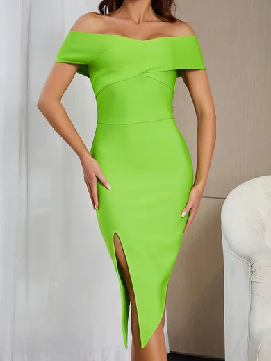 Elegant Sheath/Column Stretch Crepe Asymmetrical Midi Dress PT02025250