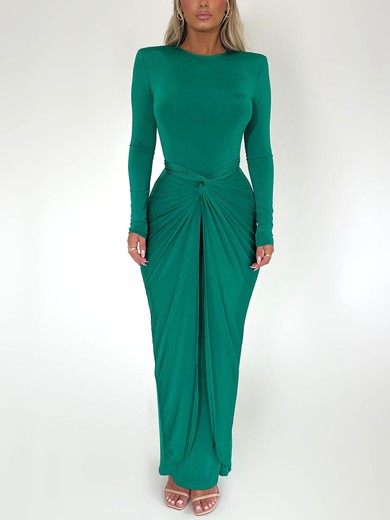 Green Long Sleeve Ruched Maxi Dress PT02025527