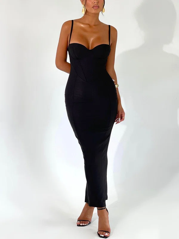 Black Backless Maxi Dress PT02025545