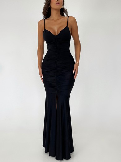 Black Ruched Maxi Dress PT02025612