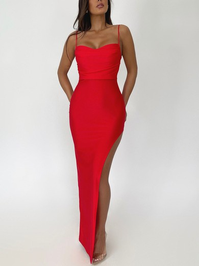 Red Ruched Maxi Dress PT02025644