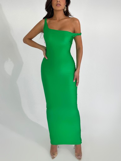 Green One Shoulder Split Back Maxi Dress PT02025651