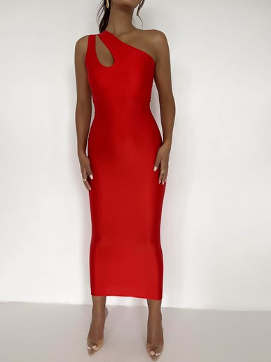 Red One Shoulder Maxi Dress PT02025672