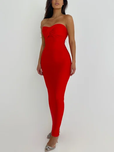 Red Ruched Maxi Dress GT02025685