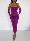 Grape Ruched Maxi Dress PT02025723