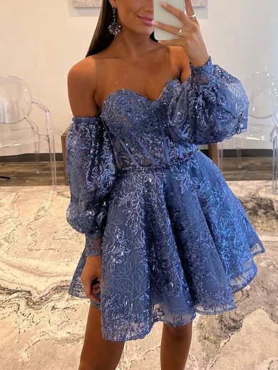 Corset Skater Glitter Sweetheart Homecoming Dresses #UKM020117438