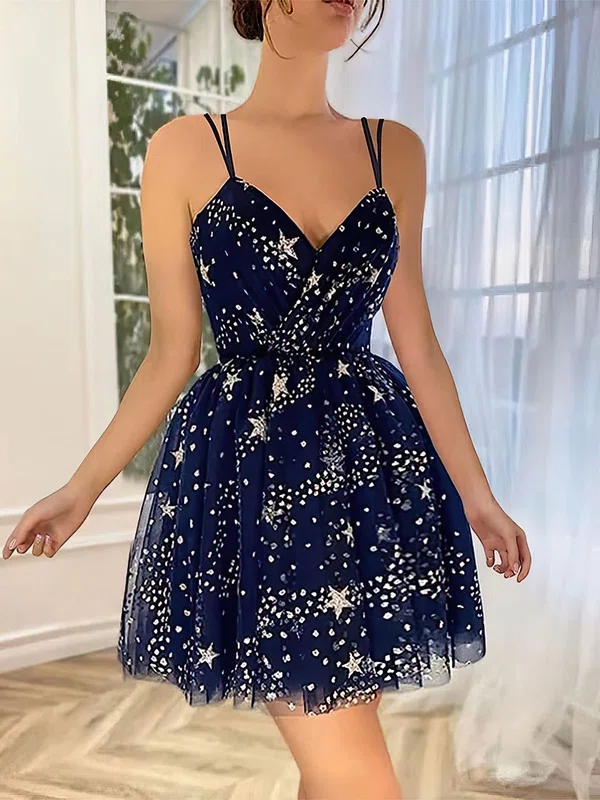 Glitter Star Print Mini Dress #UKM020117577