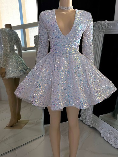 Long Sleeve Sequin Mini Dress #UKM020117581