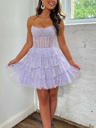 Glitter Ruched Tiered Mini Dress #UKM020117683