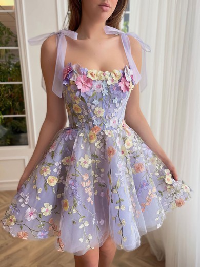 3D Floral Embroidered Mini Dress #UKM020117685