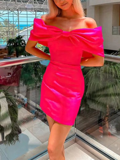 Unique Bodycon Satin Bow Mini Dress PT020117712