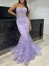 Trumpet/Mermaid Sweetheart Glitter Sweep Train Prom Dresses #UKM020117862