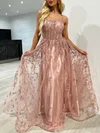 Ball Gown/Princess Square Neckline Lace Floor-length Prom Dresses With Sequins #UKM020117990