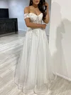 Ball Gown/Princess Off-the-shoulder Tulle Glitter Floor-length Prom Dresses With Sequins #UKM020118320
