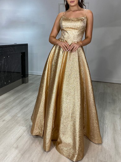 Ball Gown Scoop Neck Glitter Prom Dresses #UKM020118531