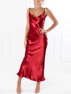 A-line Cowl Neck Silk-like Satin Ankle-length Prom Dresses #UKM020118611