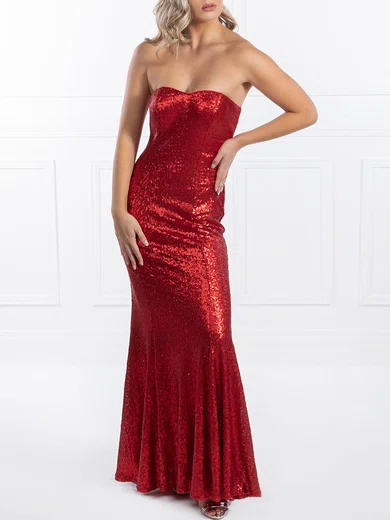 Sheath/Column Sweetheart Sequined Floor-length Prom Dresses #UKM020118618