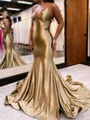 Mermaid V-neck Jersey Backless Prom Dresses With Ruched #UKM020119757