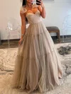 Ball Gown/Princess Sweetheart Tulle Floor-length Prom Dresses With Bow #UKM020119612
