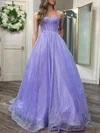 Ball Gown/Princess Square Neckline Glitter Sweep Train Prom Dresses #UKM020120261