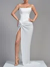 Sheath/Column Square Neck Sparkly Sequin Prom Dresses With Ruched #UKM020119295