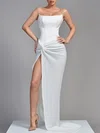 Sheath/Column Square Neckline Sequined Sweep Train Prom Dresses With Split Front #UKM020119295