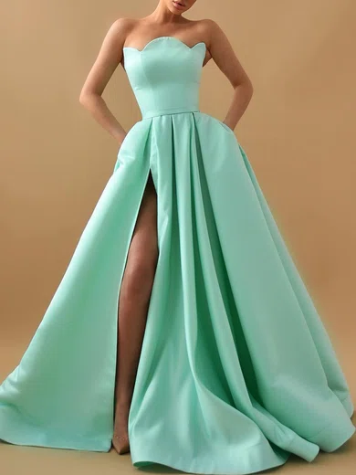 Ball Gown/Princess Straight Satin Floor-length Evening Dresses PT020119369