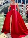 Ball Gown/Princess Sweetheart Satin Sweep Train Prom Dresses With Sashes / Ribbons #UKM020119462