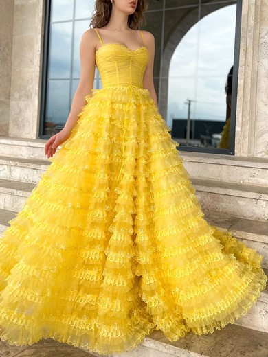 Ball Gown/Princess Sweetheart Organza Floor-length Prom Dresses With Sashes / Ribbons #UKM020120092