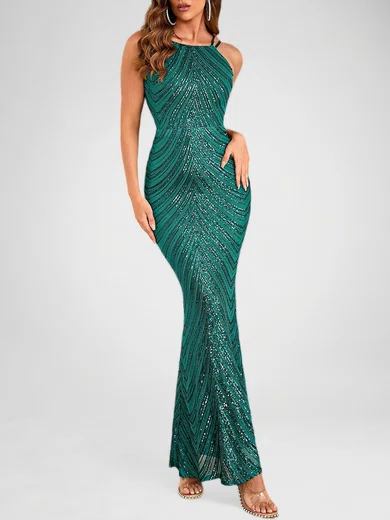Sparkly Sheath/Column Sequin Square Neck Formal Dresses PT020118201