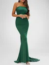 Trumpet/Mermaid One Shoulder Jersey Sweep Train Prom Dresses PT020118209