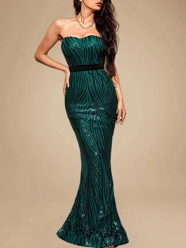 Trumpet/Mermaid Sweetheart Sequined Floor-length Sashes / Ribbons Prom Dresses PT020118728