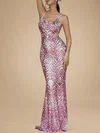 Trumpet/Mermaid V-neck Sequined Sweep Train Prom Dresses PT020118867