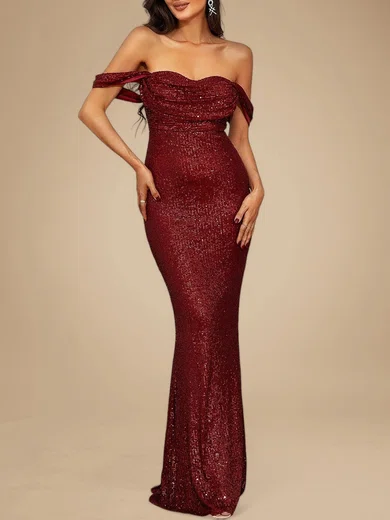 Sparkly Sheath/Column Sequin Ruched Formal Dresses PT020118878