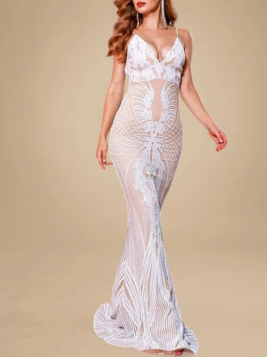 Sparkly Trumpet/Mermaid Sequin V-neck Formal Dresses PT020119051