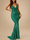 Sparkly Trumpet/Mermaid Sequin V-neck Formal Dresses PT020119092