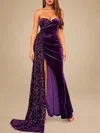 Elegant Sheath/Column Sequin Velvet Sweetheart Formal Dresses PT020119135