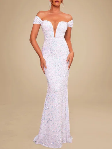 Sparkly Trumpet/Mermaid Sequin Off-the-shoulder Formal Dresses PT020119225