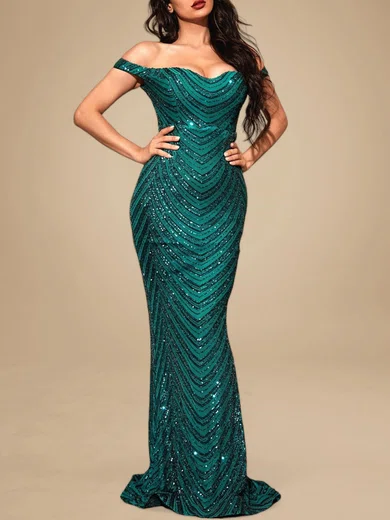 Sparkly Trumpet/Mermaid Sequin Off-the-shoulder Formal Dresses PT020119258