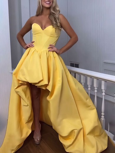 Ball Gown/Princess Sweetheart Satin Asymmetrical Prom Dresses #UKM020121259
