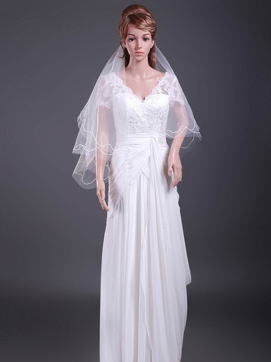Fabulous Two-tier Tulle Elbow Wedding Veils with Cut Edge #1430024