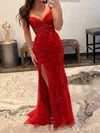 Mermaid Sweetheart Tulle Corset Prom Dresses With Appliques #UKM020121857