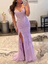 Trumpet/Mermaid Sweetheart Tulle Sweep Train Prom Dresses With Appliques Lace #UKM020121857
